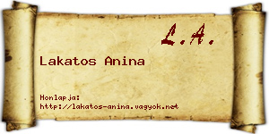 Lakatos Anina névjegykártya